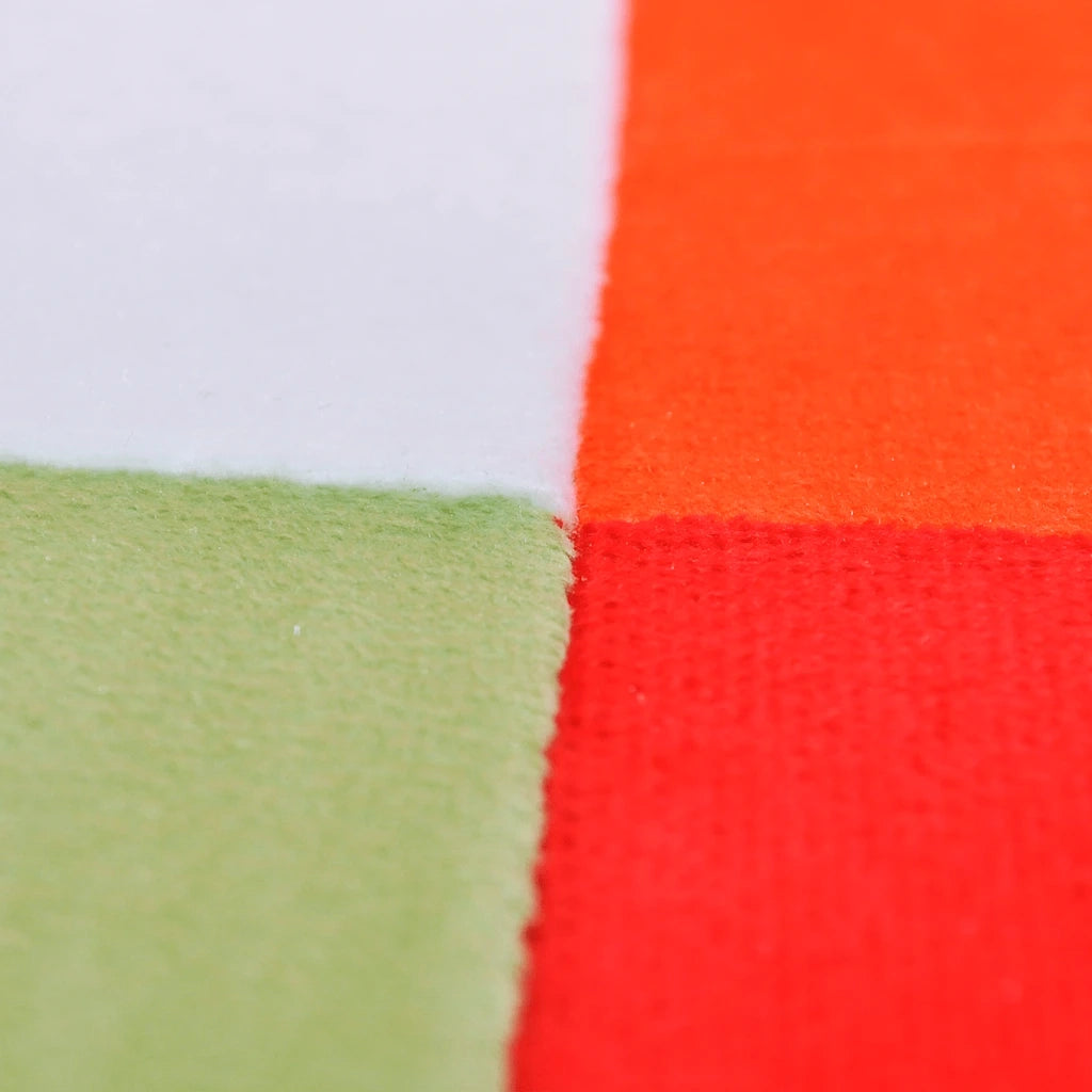 Poltrona | Sedia Relax a Cubo con Gambe Cromo e Design Patchwork in Tessuto