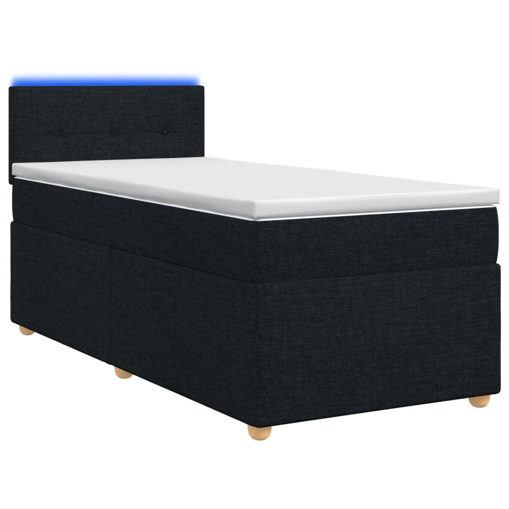 Letto box spring con materasso Nero 90 x 190 cm Tessuto 3452312