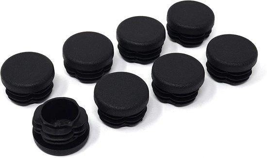 8 pezzi di stopperie lamellare nera per tubi rotondi Ø 23-25,2 mm - stopperi di fine per valvole di chiusura di tubi