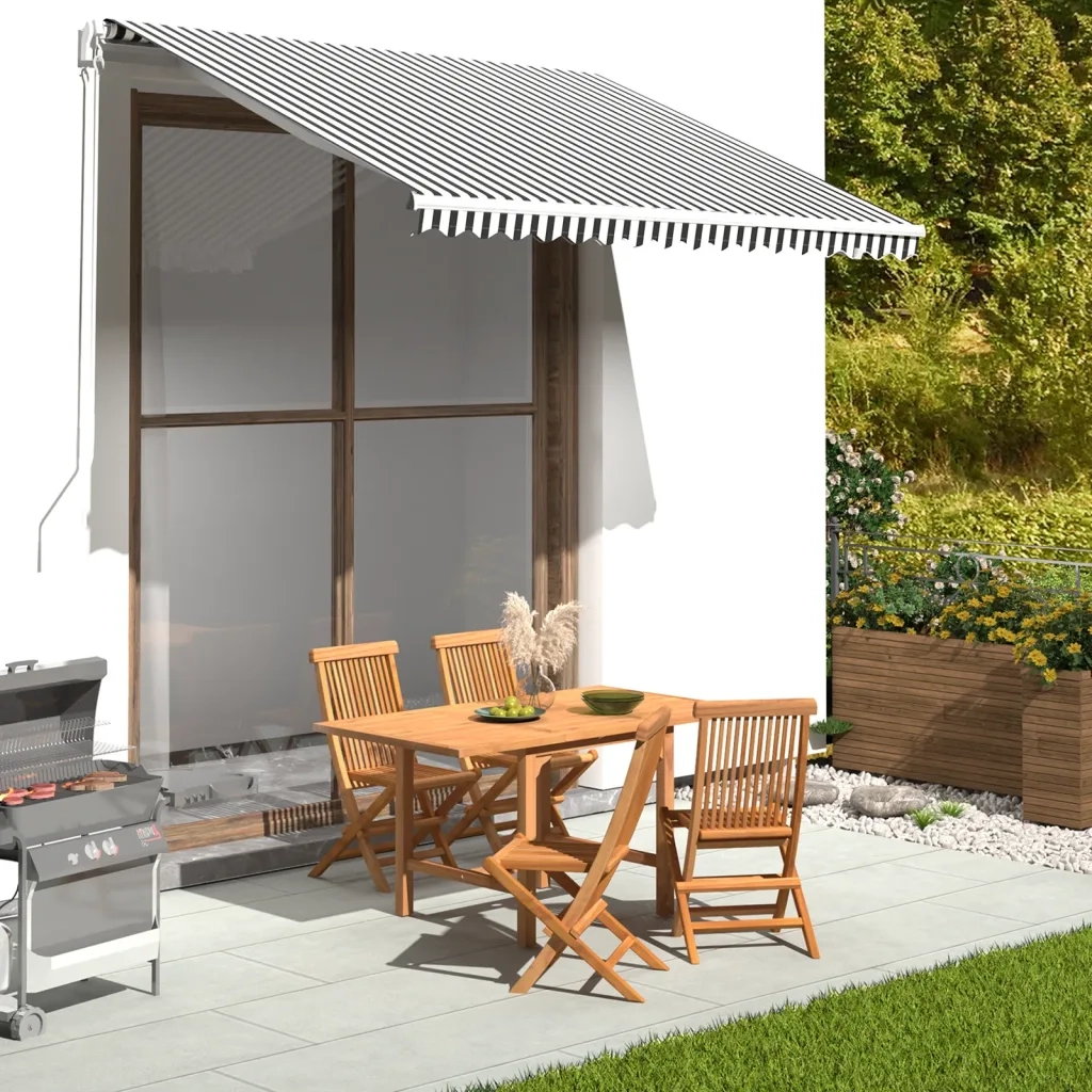 Tessuto di Ricambio per Tenda da Sole Antracite e Bianco 3x2,5m 311985