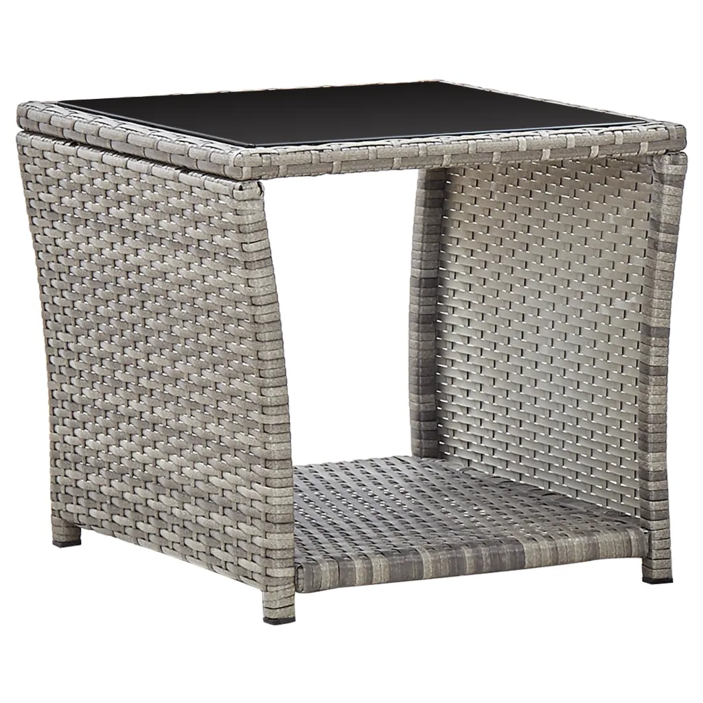 Set da Pranzo da Giardino 2 pz con Cuscini in Polyrattan Grigio 3277609
