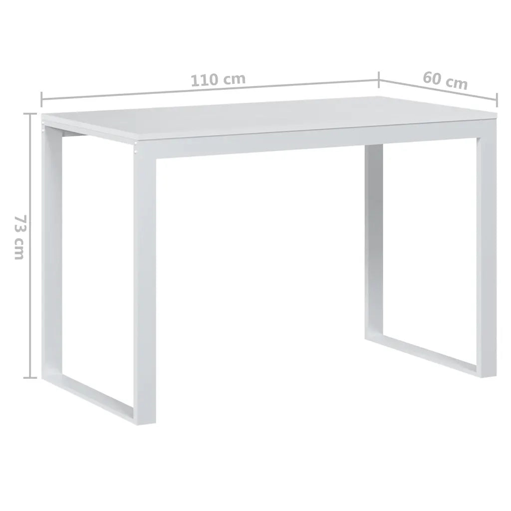 Scrivania per Computer Bianca 110x60x73 cm in Legno Multistrato 30197