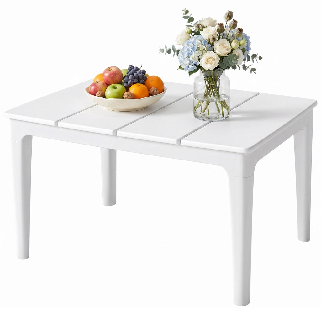 Tavolino da giardino rettangolare ¨C Xylo ¨C Plastica bianco crema 70x53cm