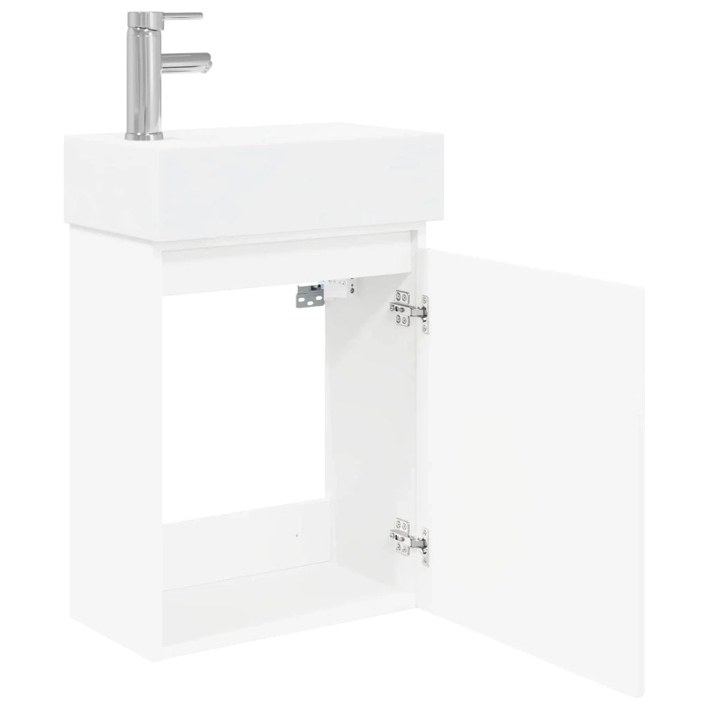 Mobile Bagno | Armadio da bagno con rubinetto Bianco 45,5 x 22,5 x 84 cm
