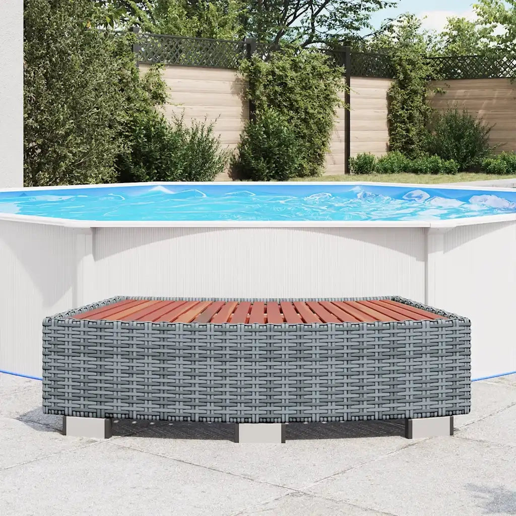 Scalino per Spa Grigio in Polyrattan 92x45x25 cm CFW8973203