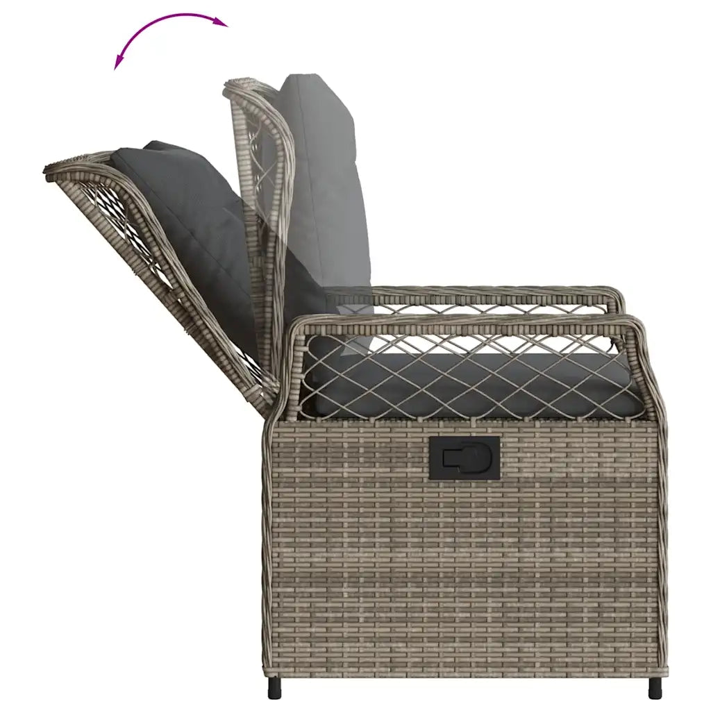 Set da Pranzo da Giardino 5 pz con Cuscini in Polyrattan Grigio 3262994