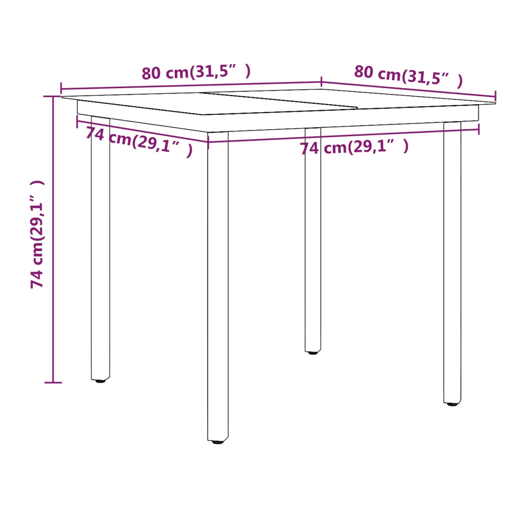 Set da Pranzo da Giardino 5 pz con Cuscini Grigio e Nero 3099288