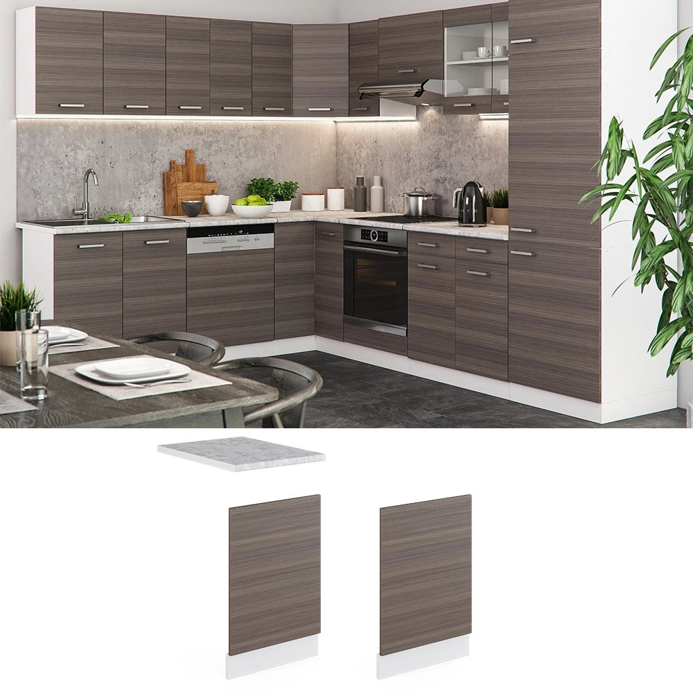 Pannello frontale R-Line Grigio nobile/Bianco 45 cm, PL Marmo Vicco