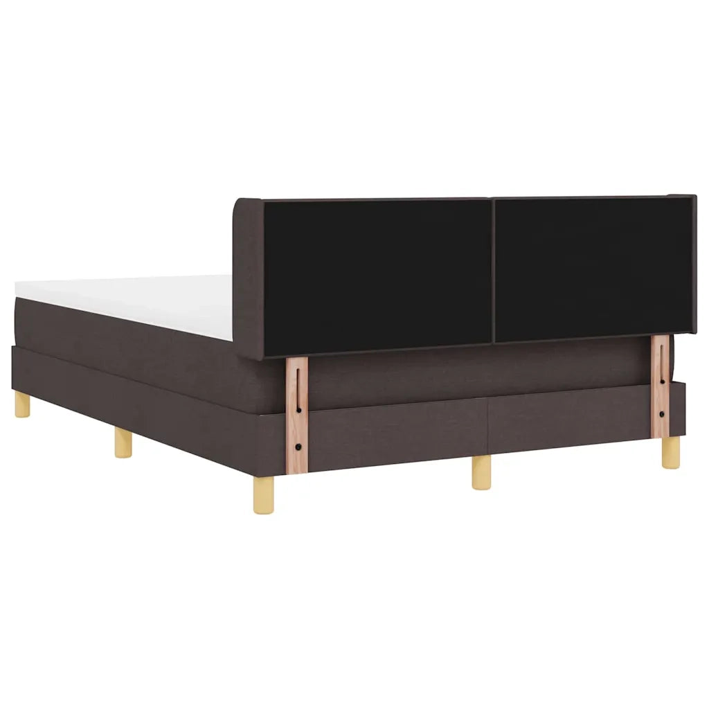 Letto a molle con materasso Marrone Scuro 190 x 140 cm Tessuto 3341289
