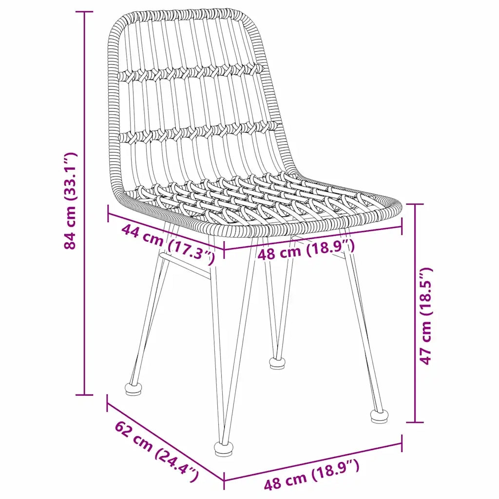 Set da Pranzo per Giardino 3 pcs Marrone 3379191