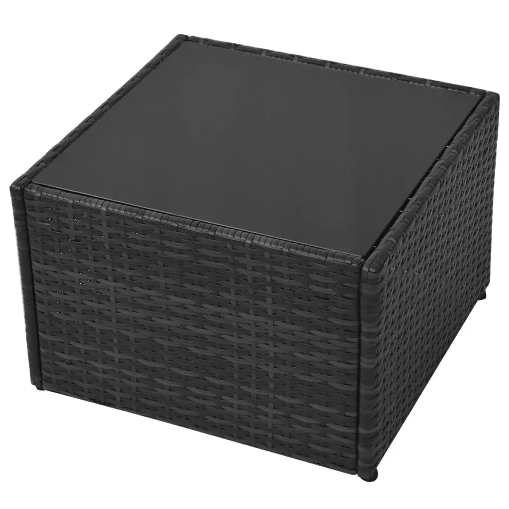 Set Divani da Giardino 5 pz con Cuscini in Polyrattan Nero 43110