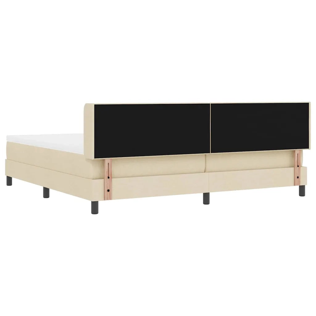 Letto a molle con testiera Crema 200 x 200 cm Tessuto 3341130