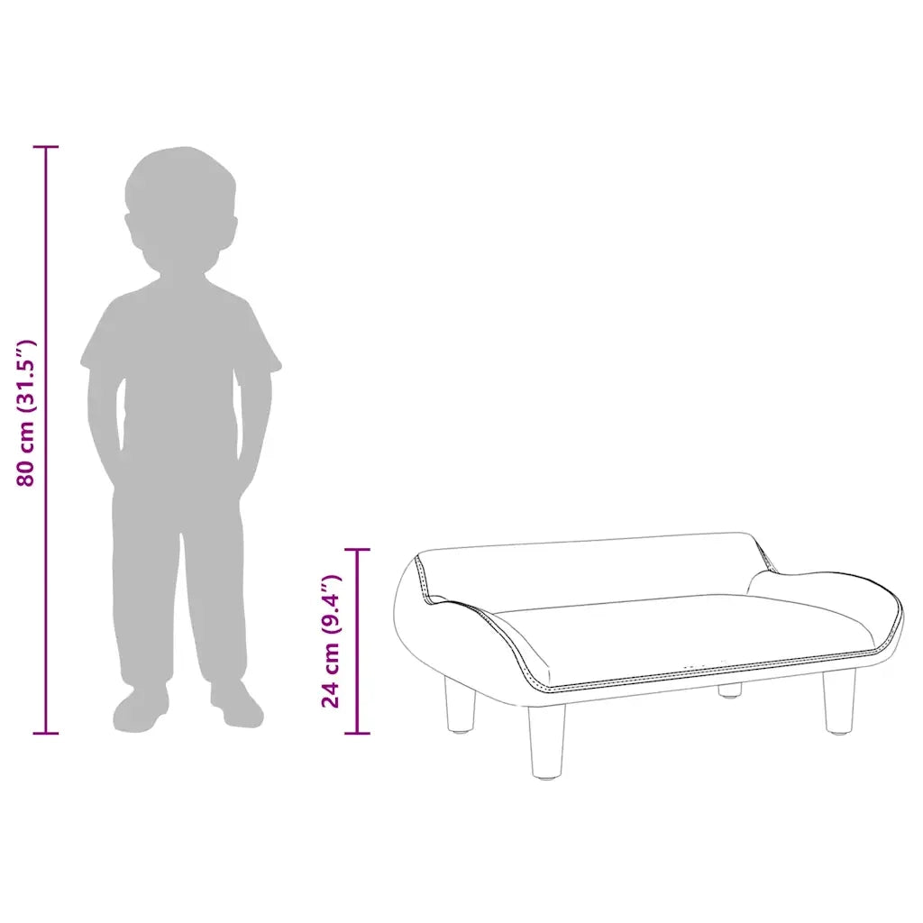 Divano per Bambini Marrone 70x40x24 cm in Tessuto 3196346