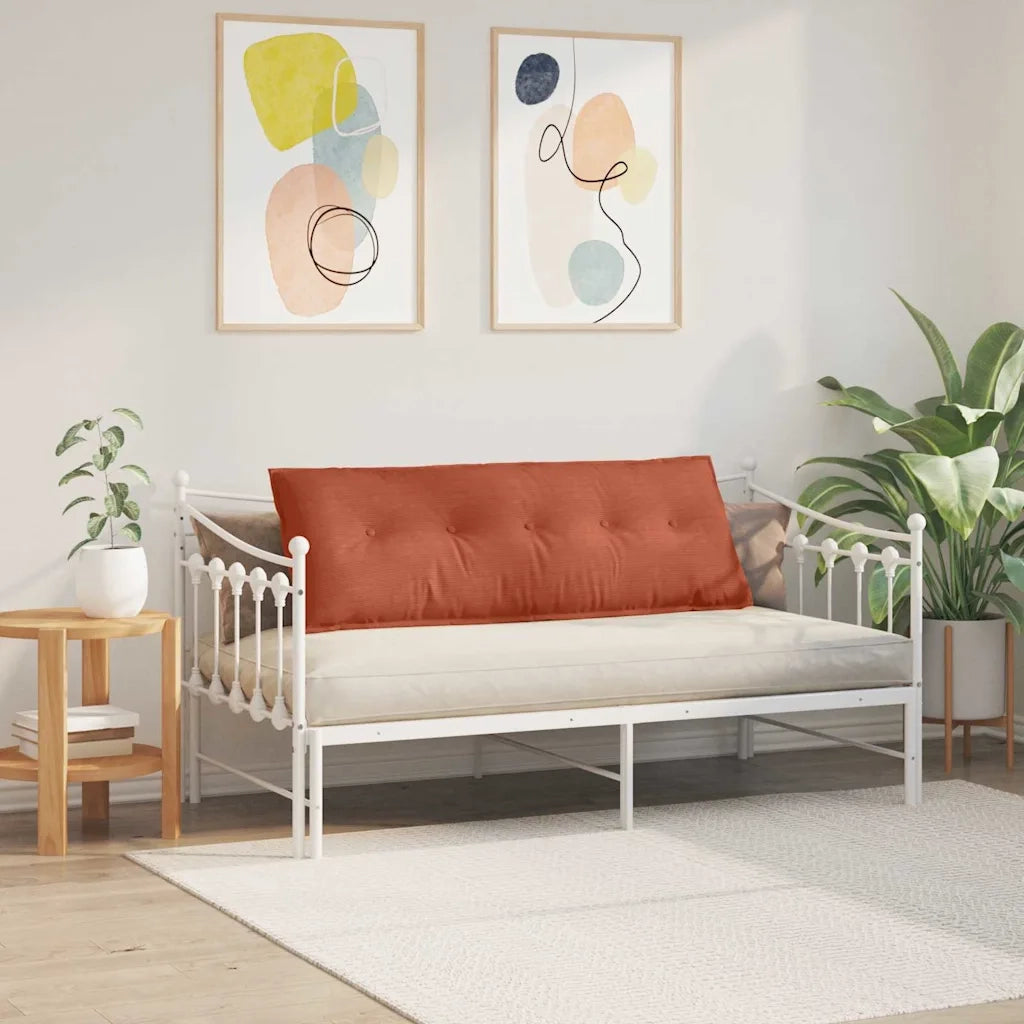 Cuscino per Schiena Rosso Arancio 140 x 50 cm Tessuto in Cords 42014872