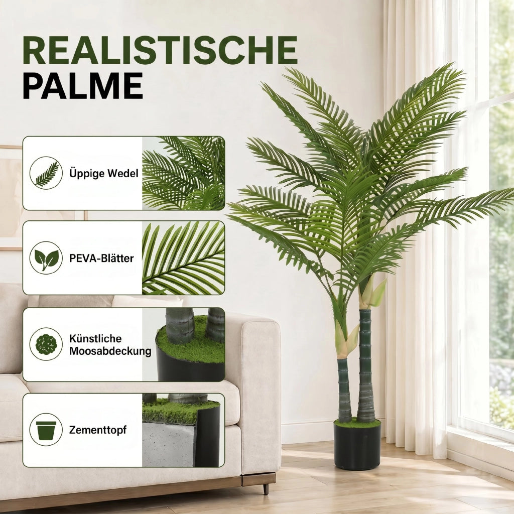 Palma Artificiale 150cm con Vaso ¨C Xylo ¨C Verde