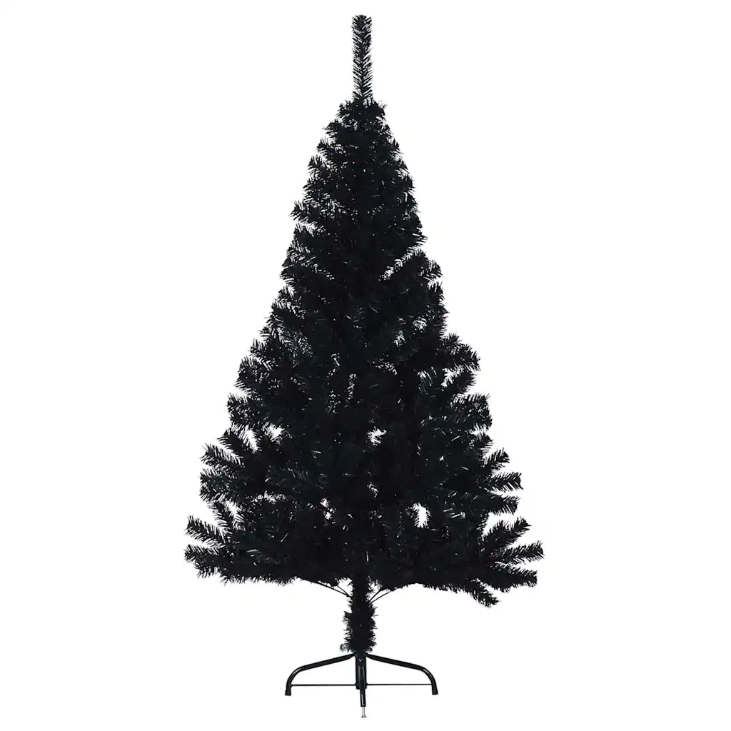 Albero di Natale artificiale con luci integrate Nero 150 cm PVC 3397131
