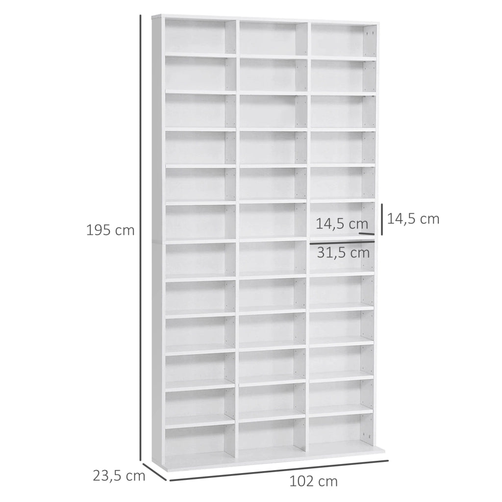 Libreria per CD/DVD ¨C Xylo ¨C 36 Scomparti Regolabili Bianco