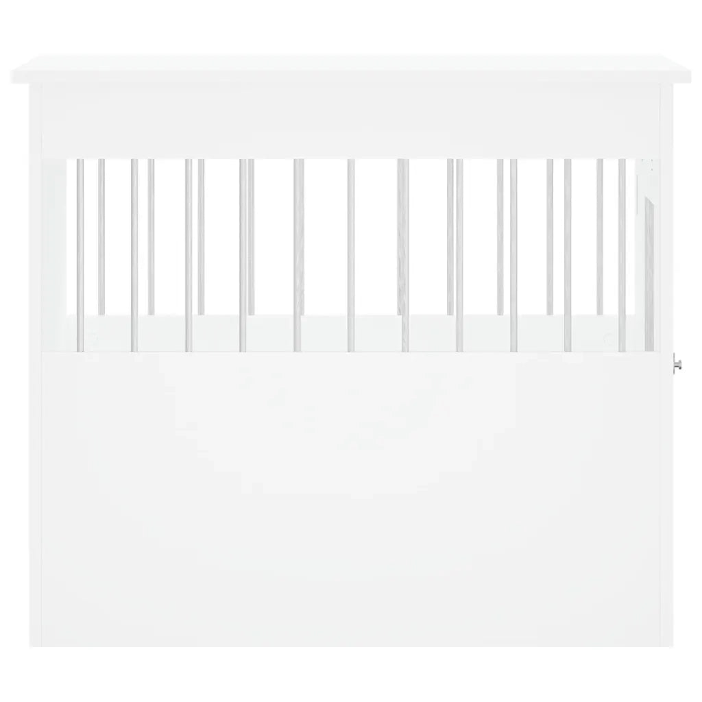Gabbia Cani da Arredamento Bianca 55x80x68cm Legno Multistrato CFW9202003