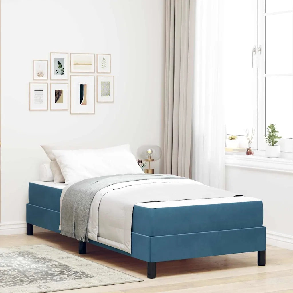 Letto a molle con materasso Blu Scuro 80 x 210 cm Tessuto 3398723