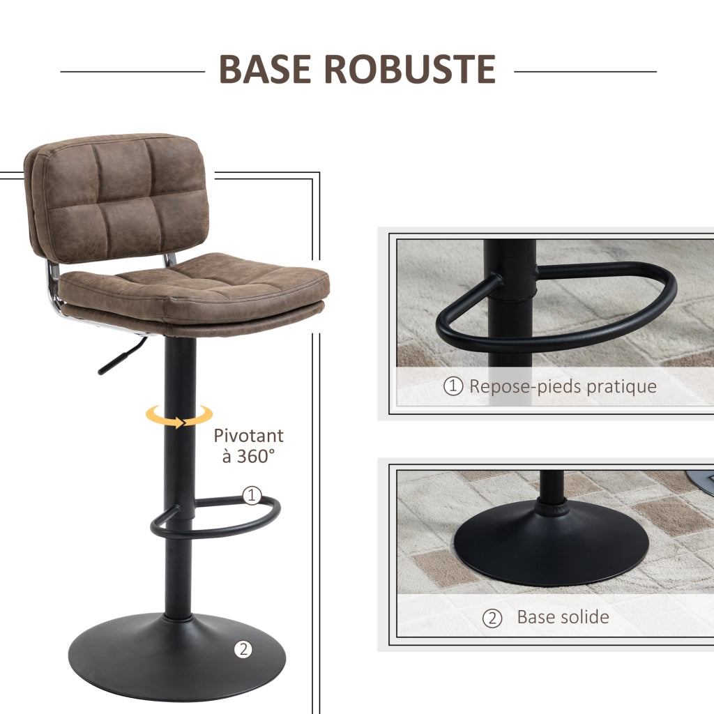 Sgabelli da bar ¨C Minimal ¨C 2 pezzi, imbottiti, girevoli, marrone