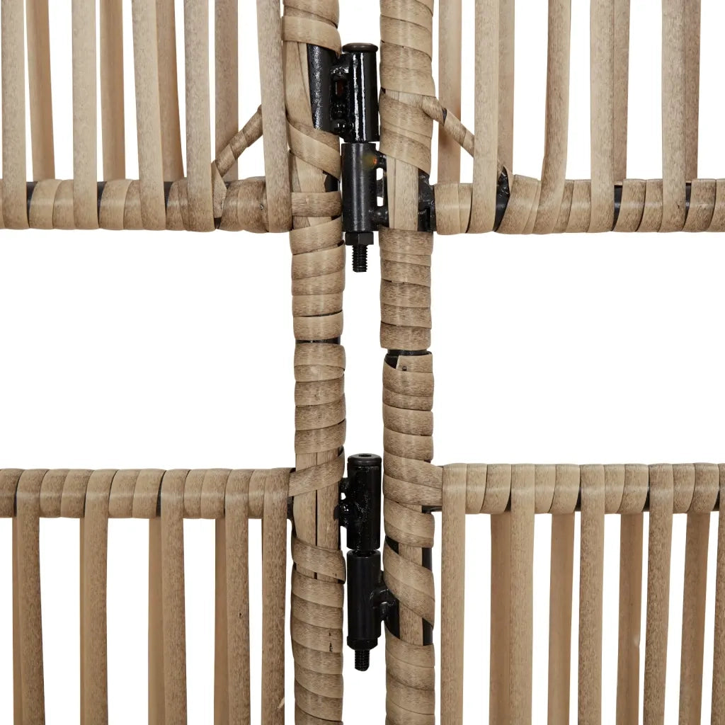 Divisorio per Ambienti | Divider per stanze | Paravento a 5 Pannelli Beige in Polyrattan