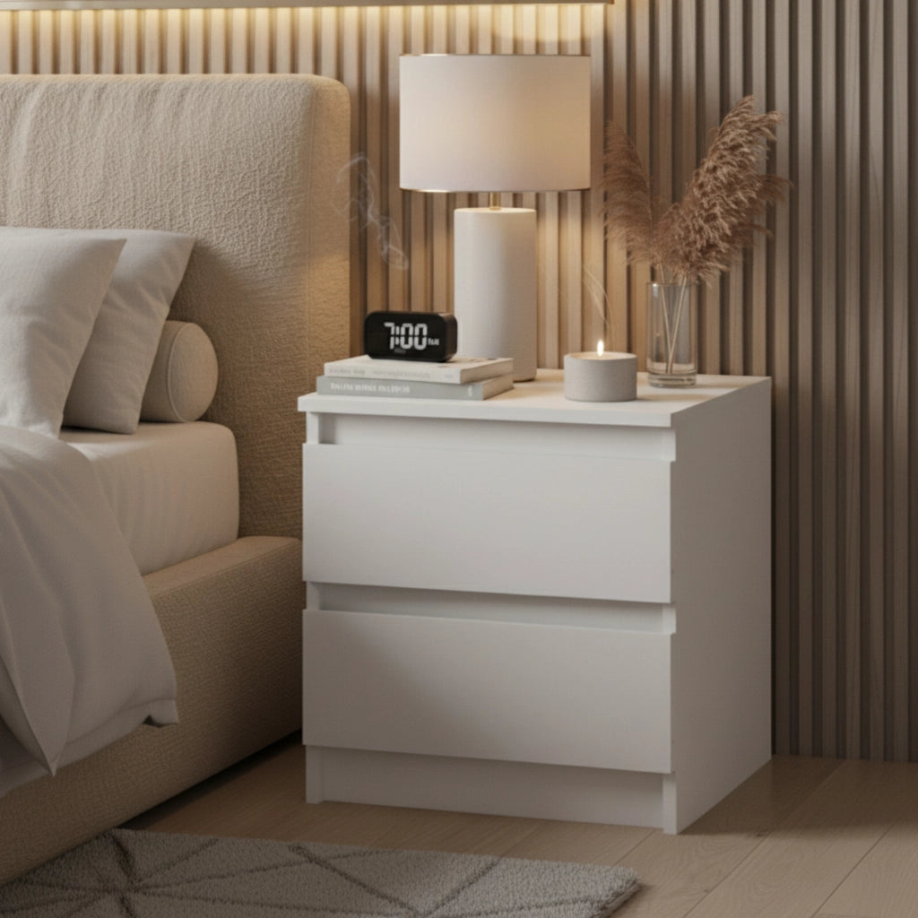 Commode SOLA - Bianca - 2 Cassetti - Larghezza 40 cm, Altezza 50 cm, Profondit? 43 cm