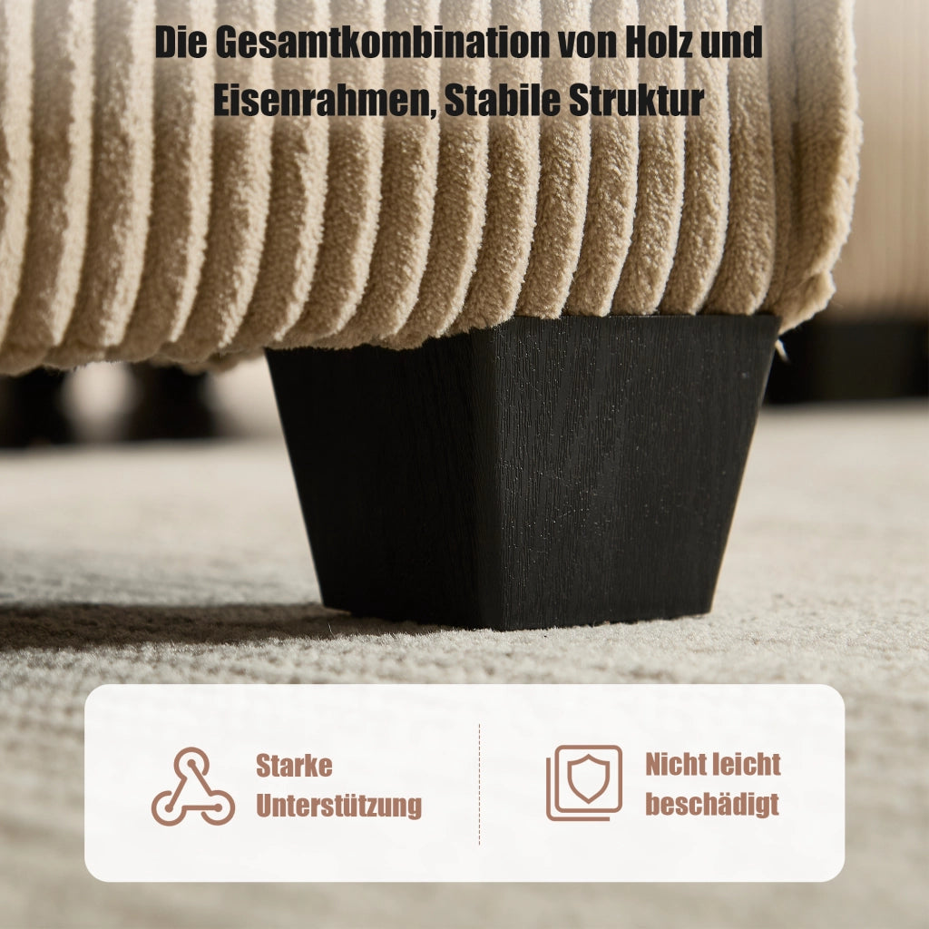Sofa modulare 6 posti - Zephmum- Tessuto corda, ergonomico, stoccaggio, combinabile