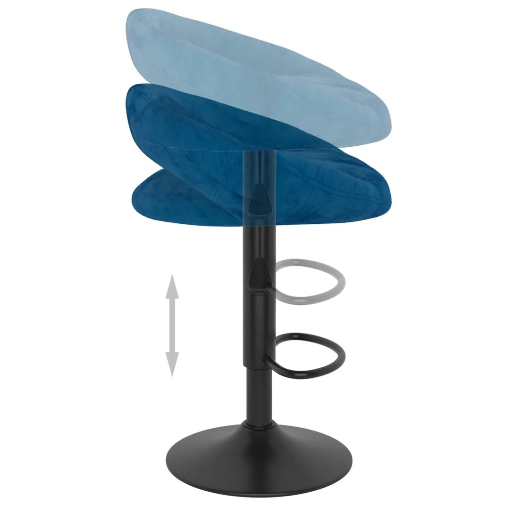 Sgabelli da Bar 2 pz Blu in Velluto 333273