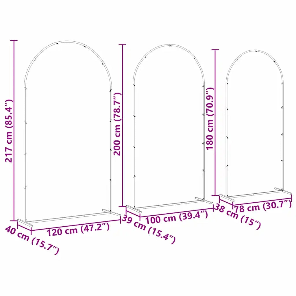 Arco Nuziale 3 pcs Bianco Acciaio 42023037