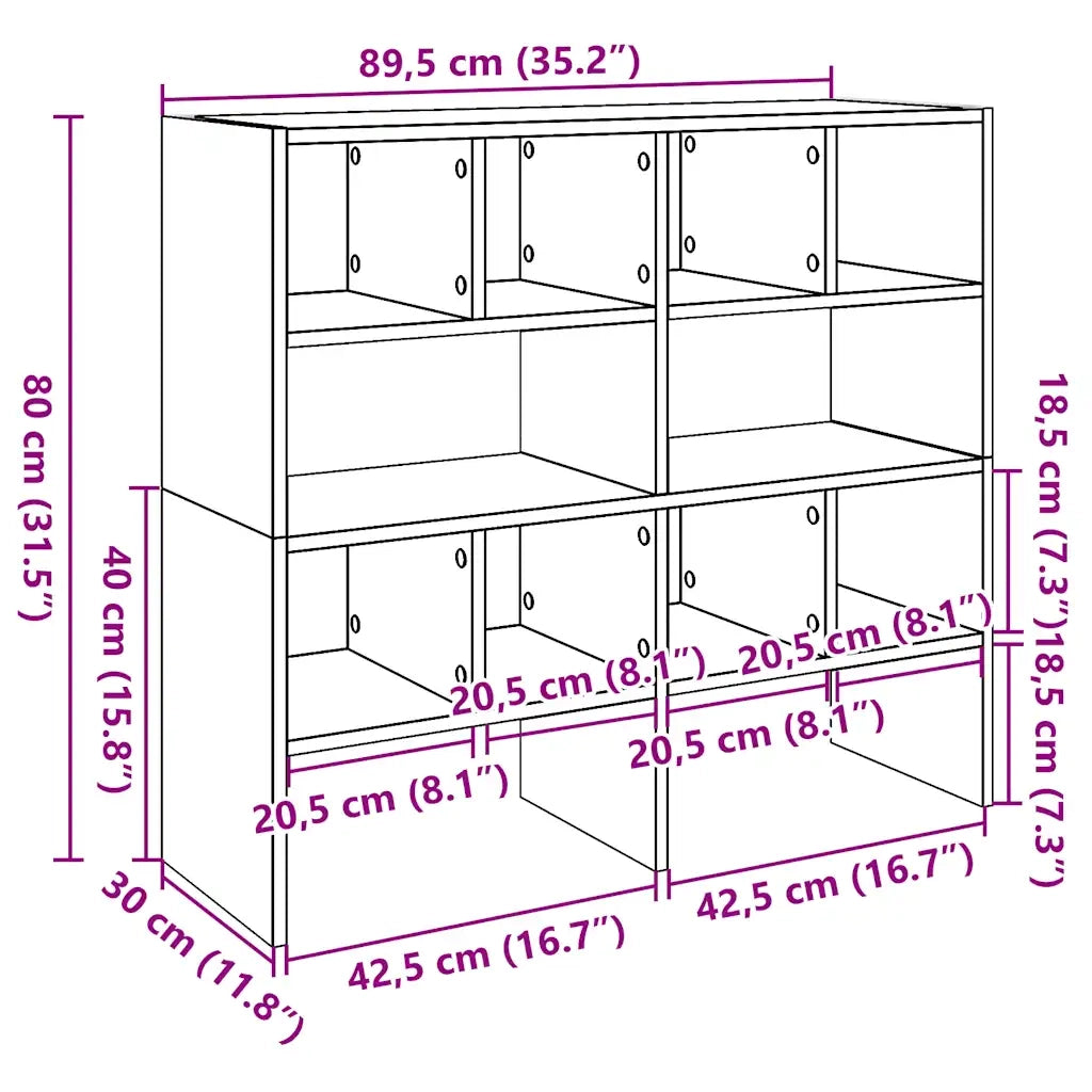 Scarpiere 2 pz Impilabili-Set di 2 Scaffale per scarpe Rovere Marrone 89,5x30x40 cm