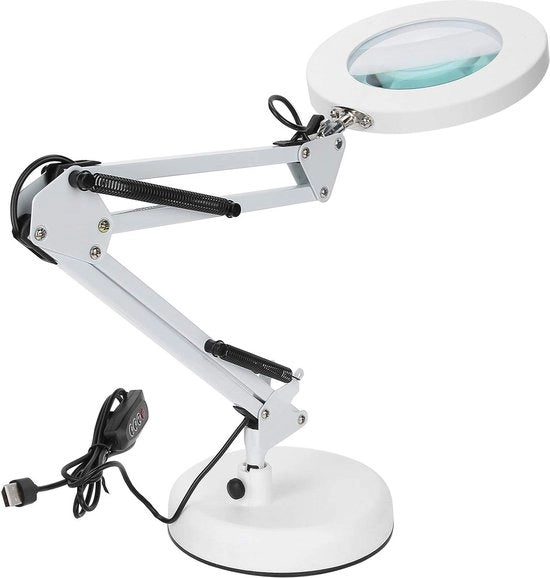 Lampada da scrivania con LED - 5x ingrandimento e interfaccia USB 3000-6000 K