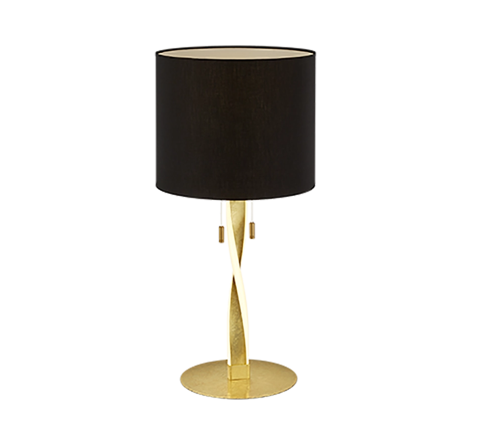 Lampada da tavolo LED 2 luci, metallo, oro, 30x62x30 cm, Nandor