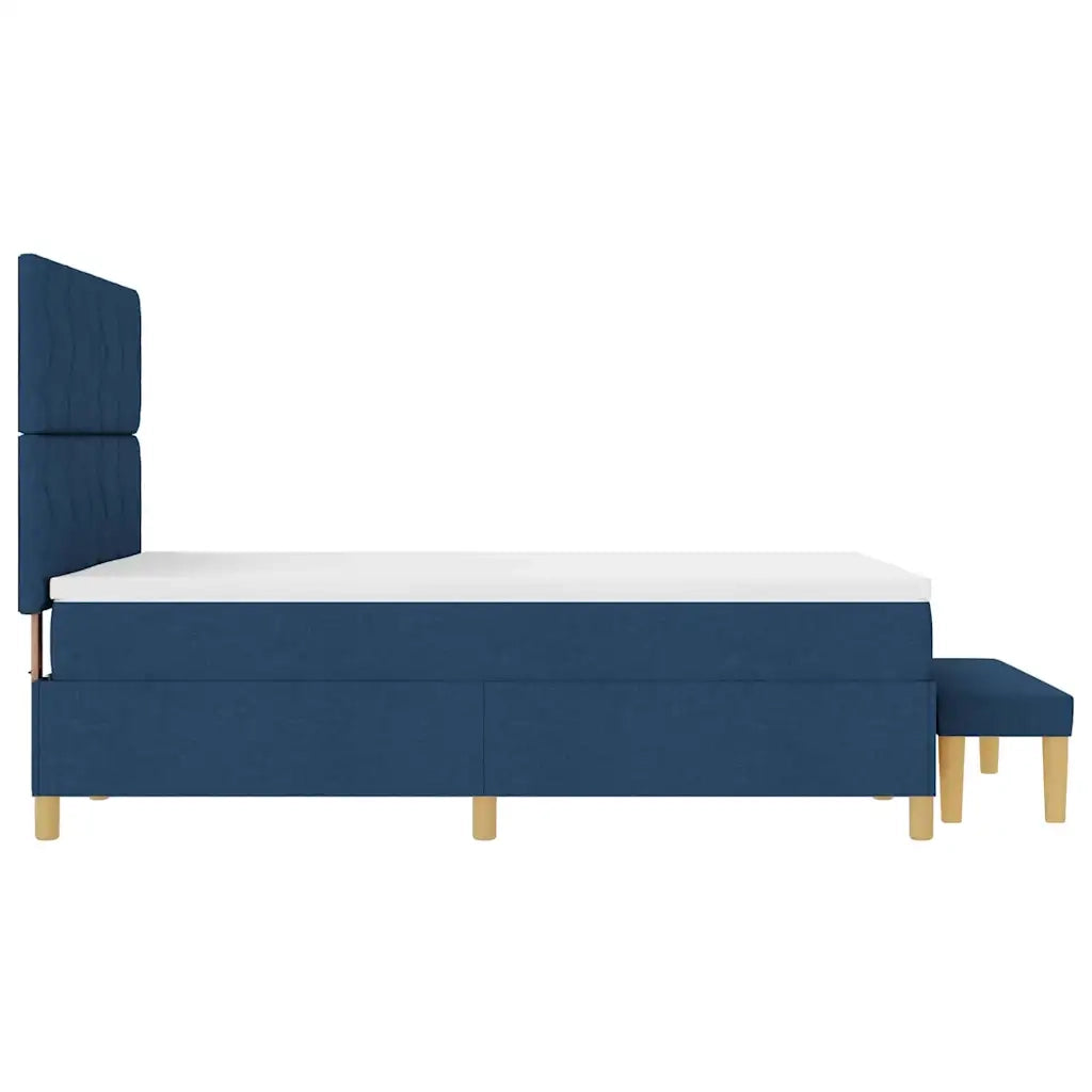 Letto a molle con cuscino con testiera Blu 190 x 140 cm Tessuto 3344379