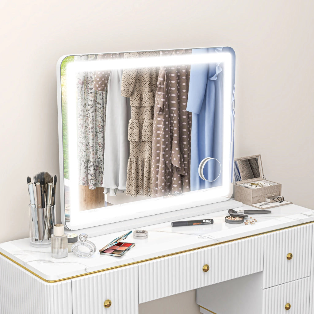 Specchio da Bagno con LED 3 Modalit¨¤ Illuminazione ¨C Minimal ¨C 80x62 cm