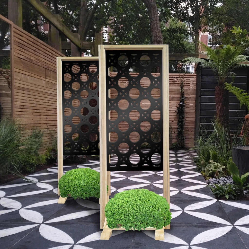 NOTTINGHAM - Separè - Paravento modulabile - 70x190cm - in Legno e PVC Colore: nero