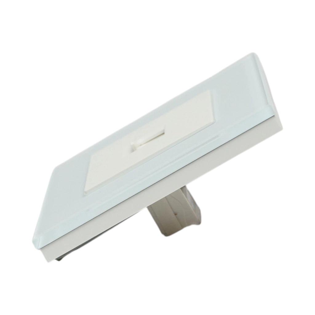 Presa internet CAT6 RJ45, cornice in vetro bianco 86x86mm