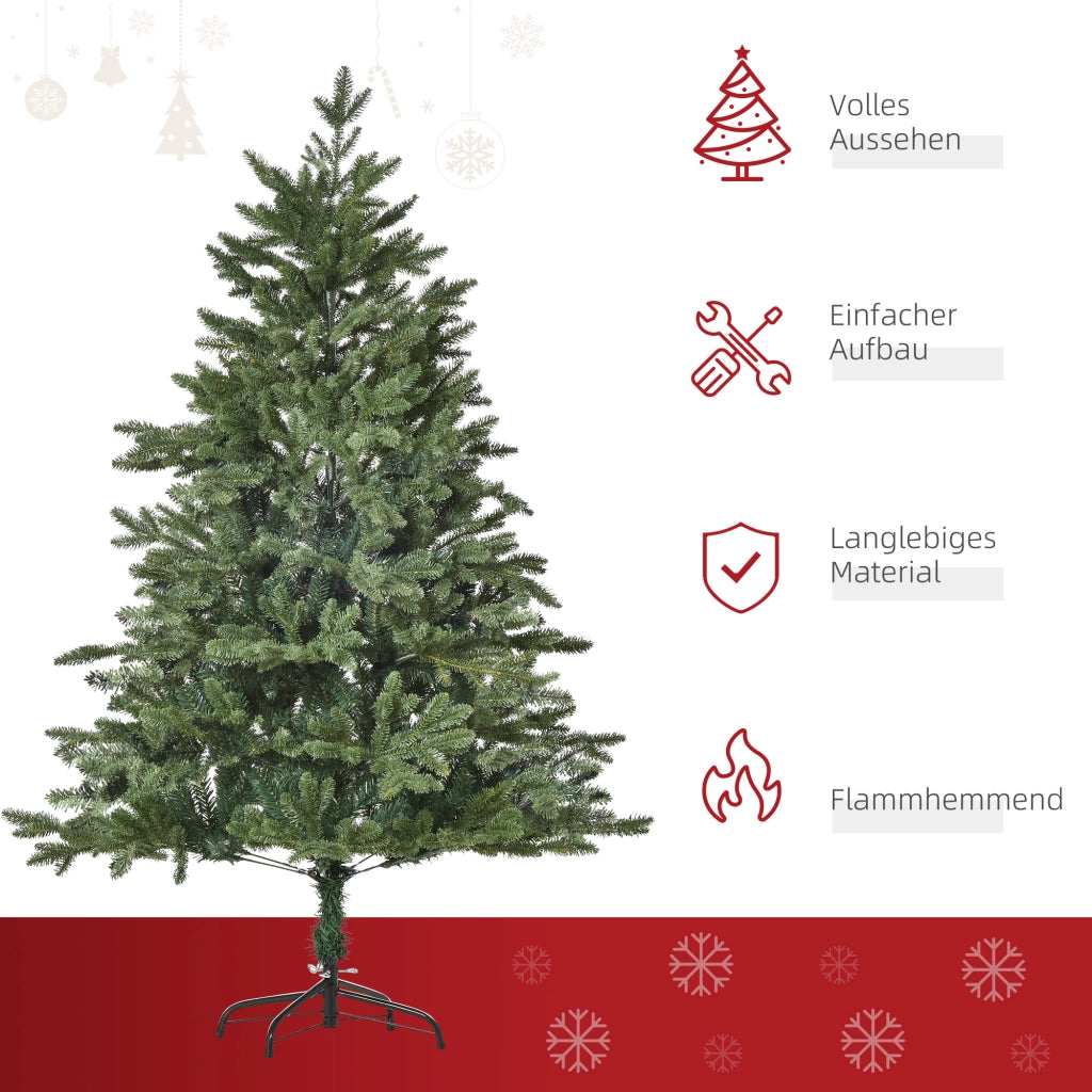 Albero di Natale Artificiale 150 cm ¨C Minimal ¨C 444 Punte, Resistente al Fuoco, Con Base in Metallo