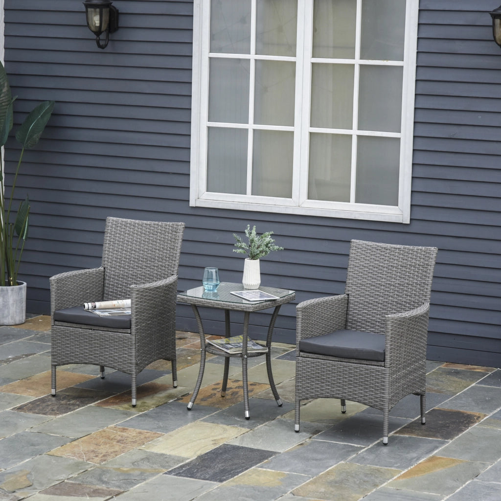Set Divano da Giardino in Polyrattan ¨C Minimal ¨C Grigio