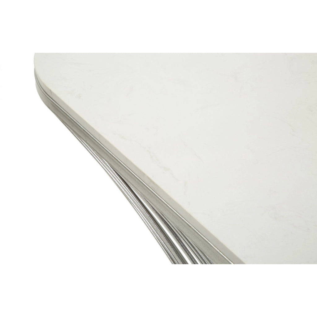 Console Stripe argento in ferro e marmo 120x35x79 cm