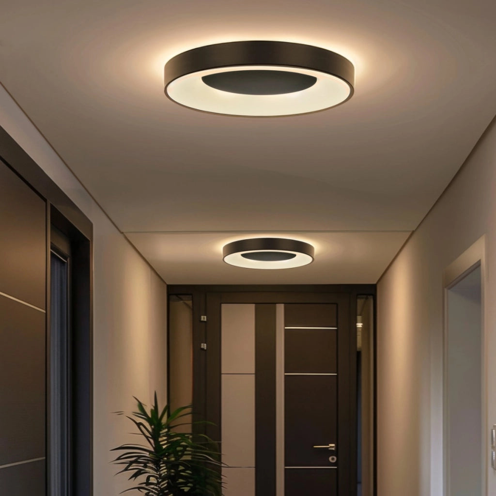 Plafoniera LED 48W rotonda 38cm nera telecomando IP44