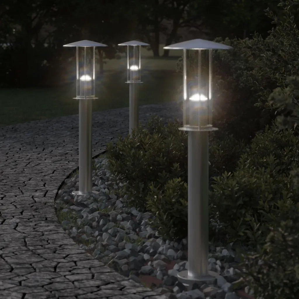 Lampada da Terra per Esterni Argento 60 cm in Acciaio Inox 4006349