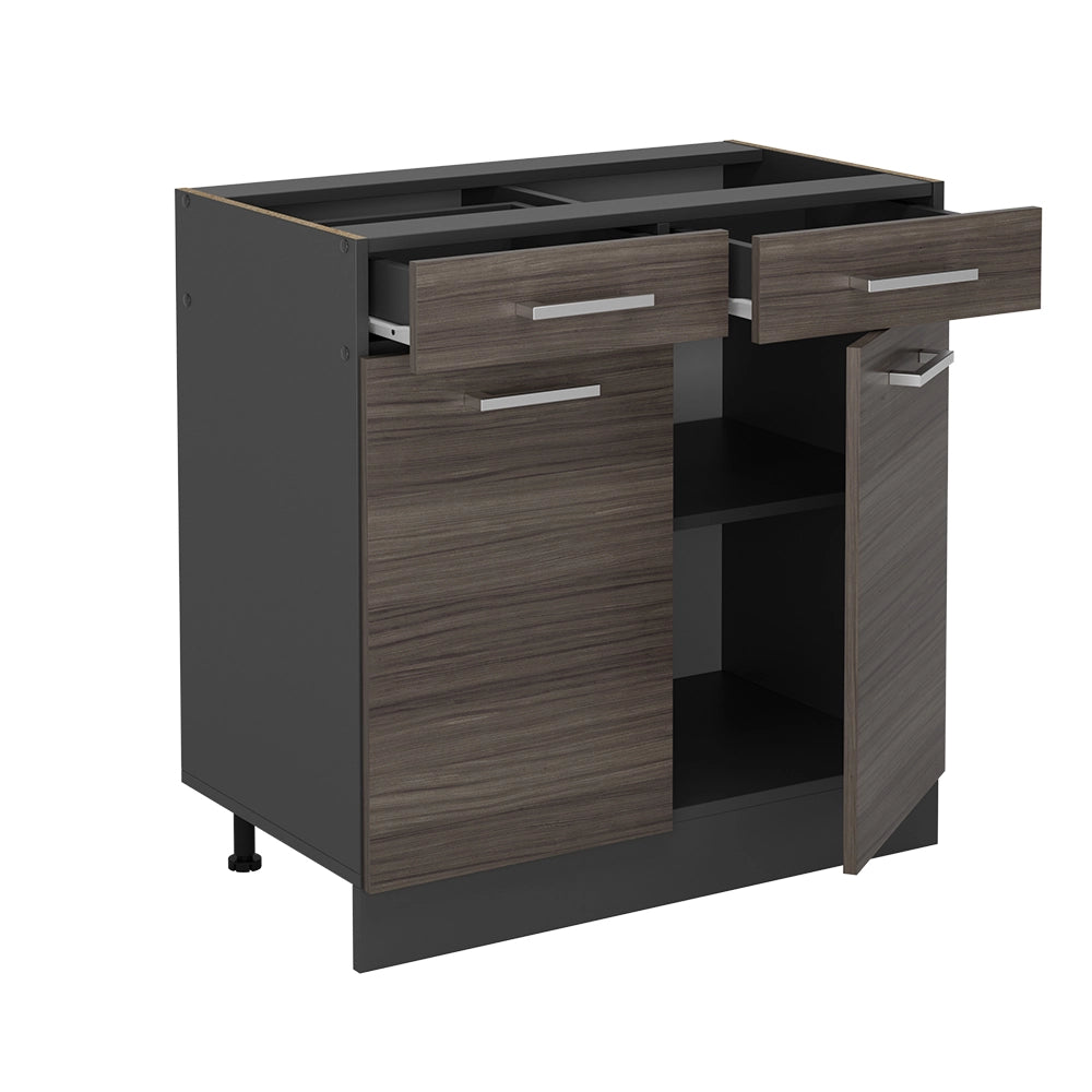 Mobiletto base per cucina R-Line Grigio nobile/Antracite 80 cm, PL Antracite Vicco