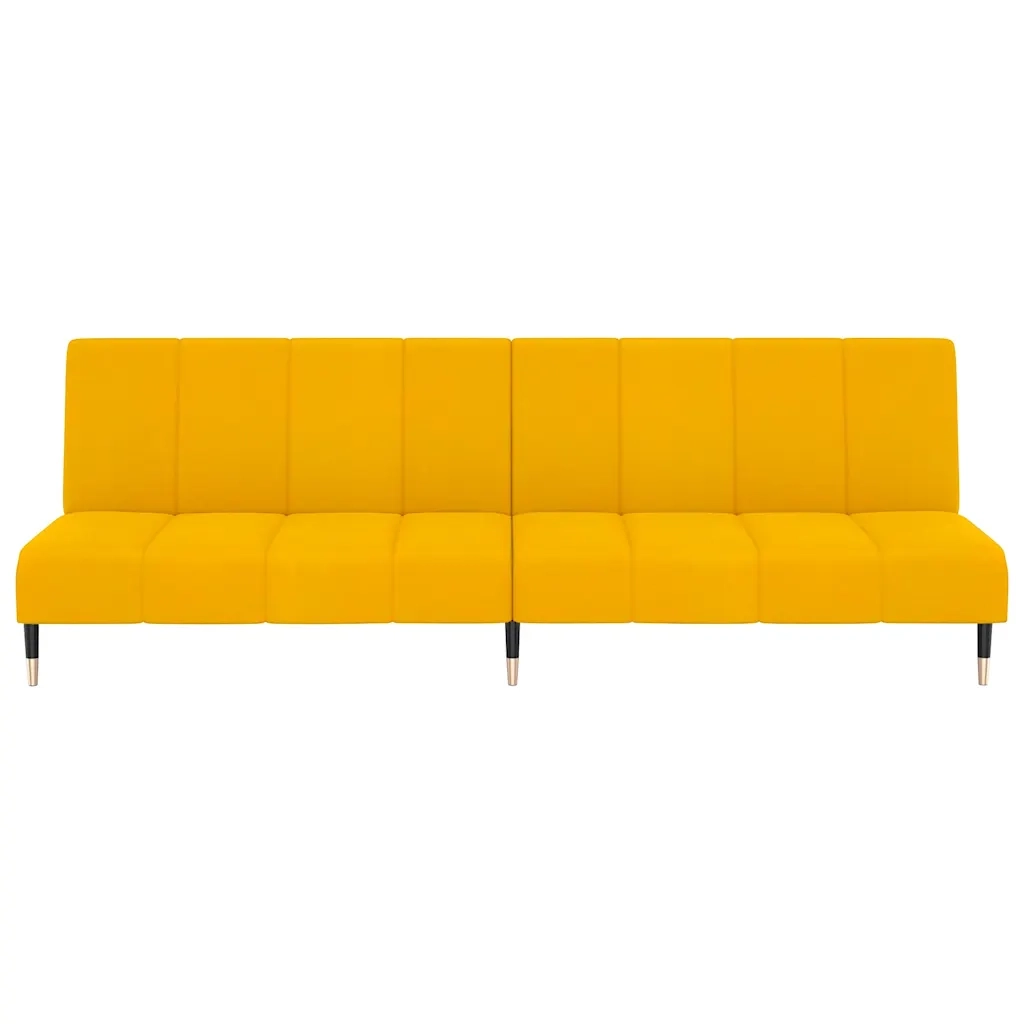 Divano letto | Sof¨¤ letto | Letto singolo a 2 Posti Giallo in Velluto
