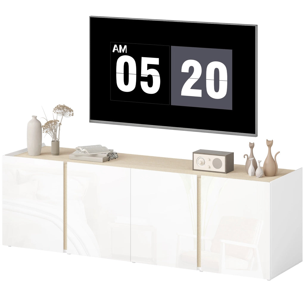 Mobile TV con 4 ante e ripiano regolabile ¨C Minimal ¨C Bianco 135x38x45 cm
