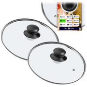 Set di 2 coperchi in vetro KADAX da 20 cm, resistenti al calore, per pentole e padelle.