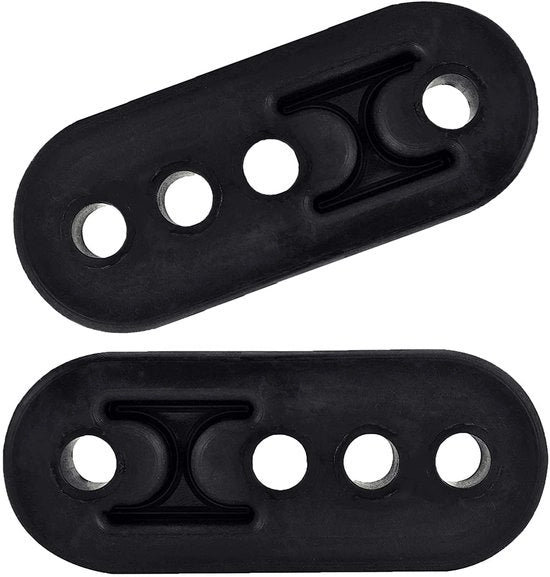 Sistema di Sospensione - Montante di Scarico - Boccole Universali - Supporto in Gomma - Assorbimento di Shock - 11mm - 4 Fori - Nero - Boccole in Gomma