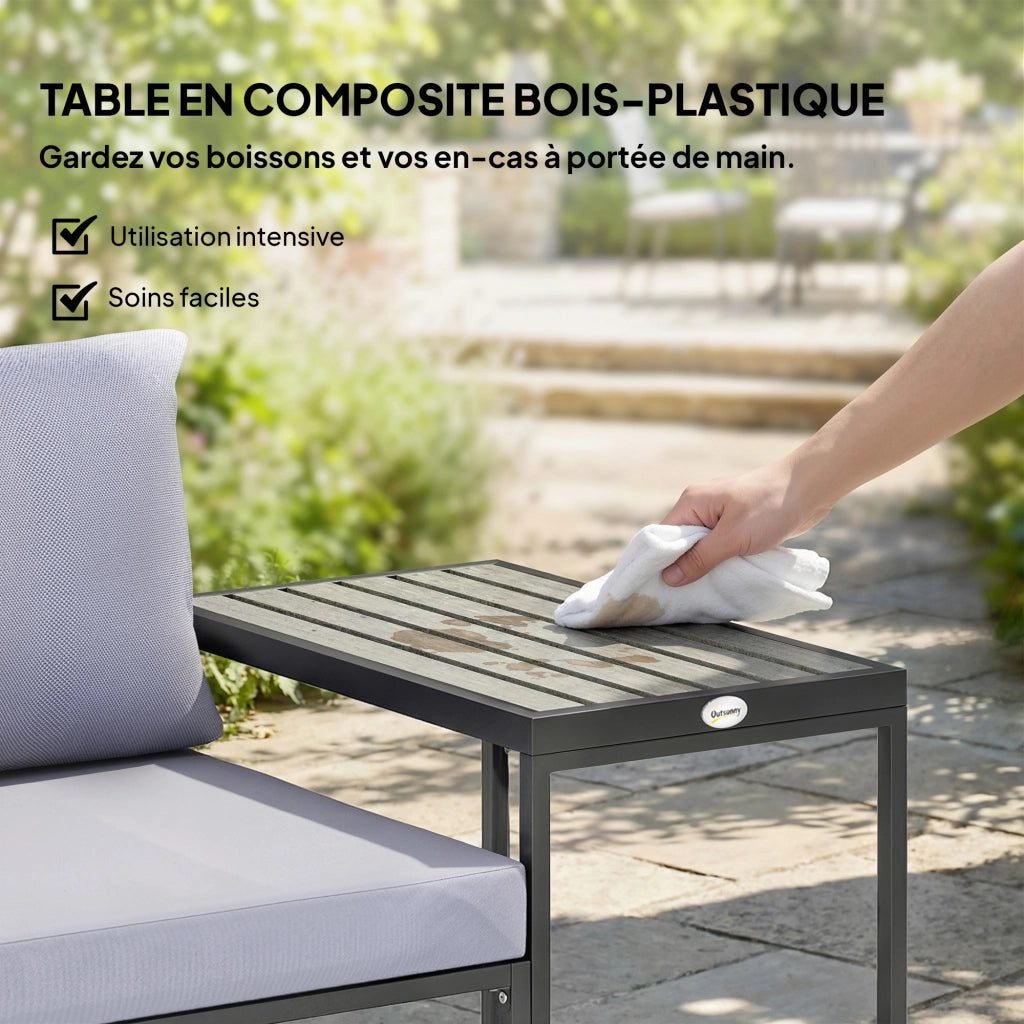 Set giardino 3 pezzi ¨C zephmum ¨C grigio, polyrattan