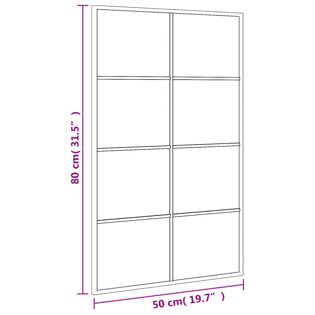 Specchio da Parete | Specchio decorativo Nero 50x80 cm Rettangolare in Ferro