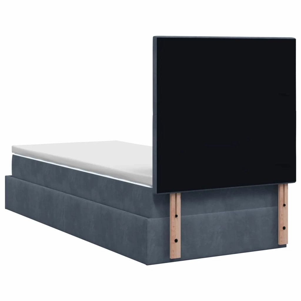 Letto Ottomano con Materasso e LED Grigio Scuro 100 x 200 cm 3458212