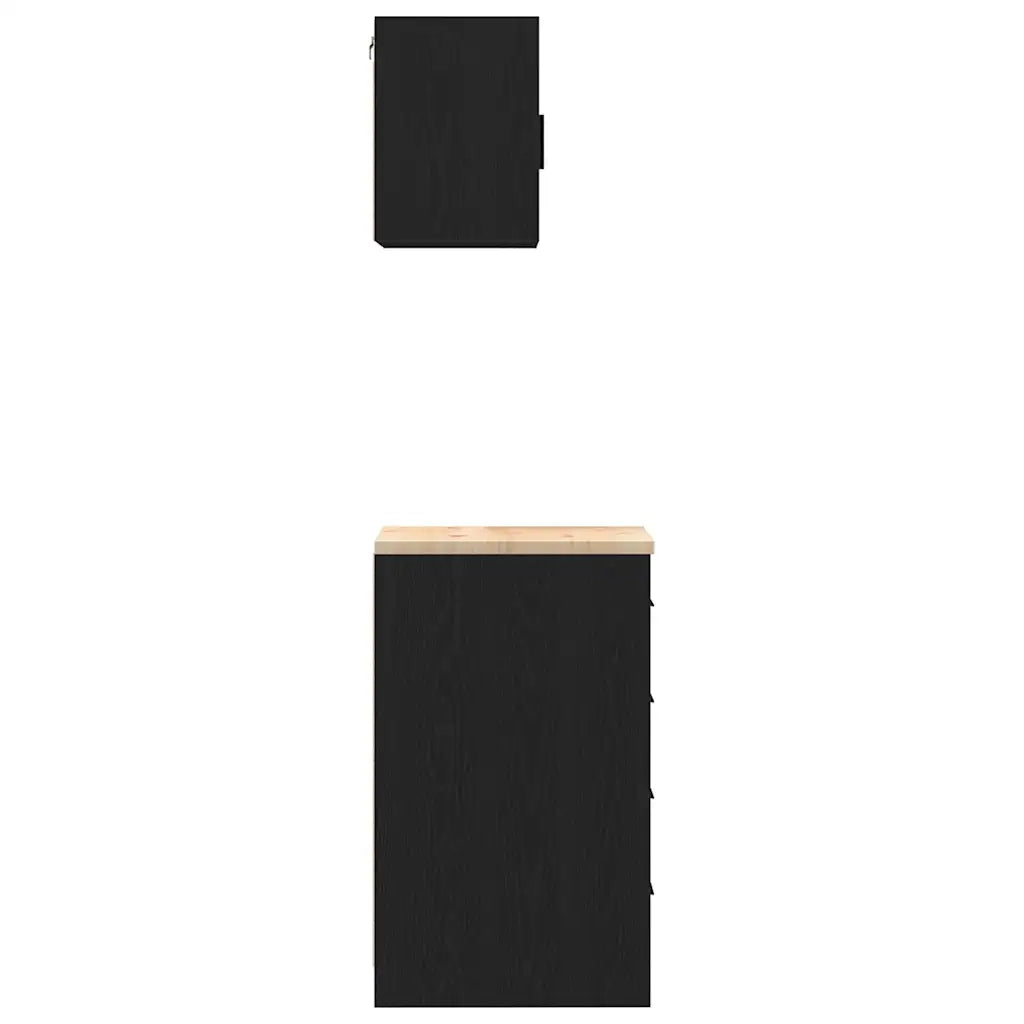 Armadi da Garage 2 pz Neri in Legno Multistrato 3328324